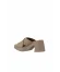 Vizon Deri Kadın Topuklu Terlik