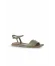 Yeşil Deri Kadın Düz Sandalet