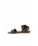 Yeşil Deri Kadın Düz Sandalet