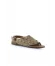 Yeşil Deri Kadın Parmak Arası Sandalet