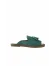 Yeşil Nil Deri Kadın Espadril Terlik