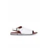 Beyaz Deri Kadın Düz Sandalet