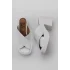 Beyaz Deri Kadın Topuklu Terlik