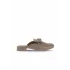 Gri Deri Kadın Topuklu Terlik