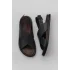 Gri Koyu Deri Erkek Sandalet