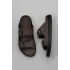Kahverengi Nubuk Erkek Düz Terlik