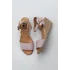 Pembe Deri Kadın Dolgu Topuklu Sandalet