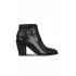Siyah Deri Kadın Topuklu Bot