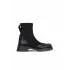 Siyah Deri/Rugan/Streç Kadın Topuklu Bot
