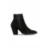 Siyah Süet Kadın Topuklu Bot