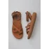 Taba Koyu Deri Kadın Parmak Arası Sandalet