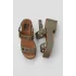 Yeşil Deri Kadın Dolgu Topuklu Sandalet
