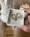 Beyaz Akik Taşlı Vintage Küpe I Çelik