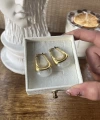 Beyaz Akik Taşlı Vintage Küpe I Çelik