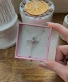 Pembe Taşlı Kanatlı Kalp Kolye I 925 Gümüş