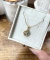 Yeşil Taşlı Minimal Vintage Kolye I Çelik
