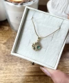 Yeşil Taşlı Minimal Vintage Kolye I Çelik