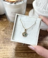 Yeşil Taşlı Minimal Vintage Kolye I Çelik