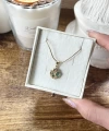 Yeşil Taşlı Minimal Vintage Kolye I Çelik