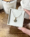 Yeşil Taşlı Minimal Vintage Kolye I Çelik