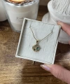 Yeşil Taşlı Minimal Vintage Kolye I Çelik