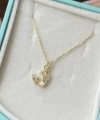 Opal Taşlı Minimal Hilal Kolye I 925 Gümüş