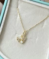 Opal Taşlı Minimal Hilal Kolye I 925 Gümüş