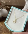 Opal Taşlı Minimal Hilal Kolye I 925 Gümüş