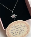Pembe Opal Taşlı Kuzey Yıldızı Kolye I Çelik