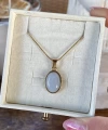 Oval Taşlı Vintage Kolye I Çelik
