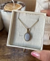 Oval Taşlı Vintage Kolye I Çelik