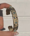 Turkuaz Taşlı ve Göz Motifli Vintage Kelepçe Bileklik