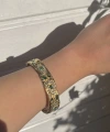 Yeşil Taşlı ve Göz Motifli Vintage Kelepçe Bileklik