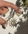 Güneş Motifli Çok Charmlı Bileklik I Çelik
