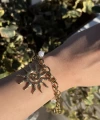 Güneş Motifli Çok Charmlı Bileklik I Çelik