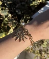 Güneş Motifli Çok Charmlı Bileklik I Çelik