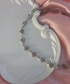 Pembe Kalp Motifli Zincir Choker