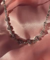 Pembe Kalp Motifli Zincir Choker