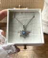 Opal Taşlı Sun Kolye I Çelik
