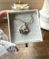 Mineli Vintage Çiçek Kolye I Çelik