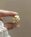 Pembe Yıldız Damalı Vintage Yüzük I 14K Altın Kaplama