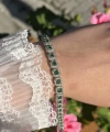 Özel Seri Yeşil Kare Taşlı Bileklik I Çelik