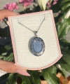 Oval Desenli Kapaklı Kolye I Çelik