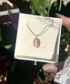 Pembe Taşlı Vintage Kolye I Çelik