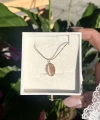 Pembe Taşlı Vintage Kolye I Çelik