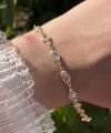 Oval Taşlı Bileklik I 18K Altın Kaplama