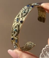 Mavi Göz Vintage Kelepçe Bileklik I Çelik