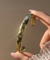 Kalp ve El Detaylı Vintage Kelepçe Bileklik I Çelik