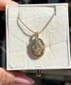 Taşlı Oval Vintage Kolye I Çelik