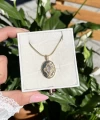 Taşlı Oval Vintage Kolye I Çelik
